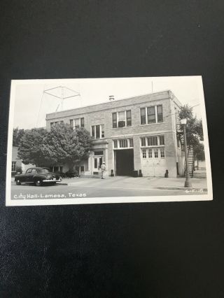 Vintage Rppc 1962 City Hall Lamesa Texas Real Photo Postcard