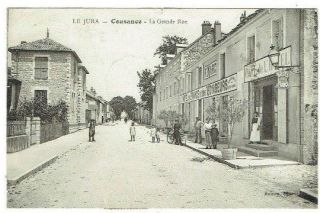 Old French Street Scene Postcard Le Jura - Cousance France