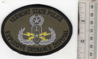 Vermont State Polic Eplosive Ordnance Disposal Patch