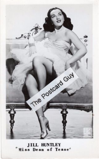 Jill Huntley Sexy Miss Tease Pin Up Burlesque Stripper Real Photo Postcard Rp