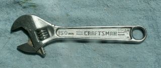 Vintage =craftsman= 6 Inch Adjustable Wrench (w - F - 1 - D) 44602