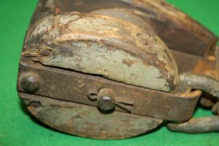 Rare Antique Wooden Removable Pulley 2