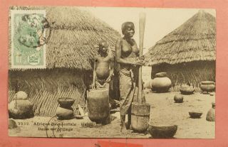 1913 French West Africa Senegal 60 On Native Girl Postcard Dakar To Usa