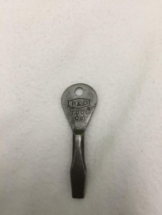 Vintage P&c Tool Company Key Chain Screwdriver
