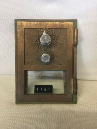 Vintage 1969 Post Office Box Door And Frame,  By Federal Comb Lock