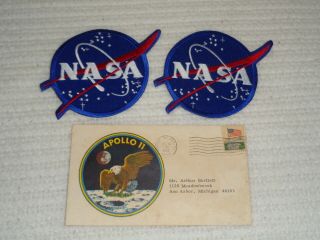 Apollo 11 Vintage 1969 Envelope With Two Nasa Patches Moon Cocoa Beach