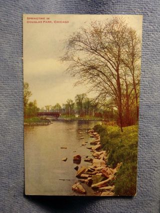 Vintage Postcard Springtime In Douglas Park,  Chicago,  Ill.