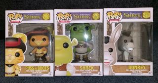 Funko Pop Movies Shrek Donkey & Puss In Boots Vinyl Figure 278 279 280