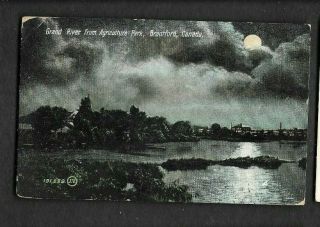Pk45615:postcard - Grand River From Agriculture Park At Night,  Brantford,  Ontario