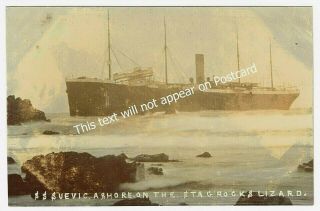 Rppc C1907: White Star Ship ‘ss Suevic’ Run Aground [wreck],  Lizard,  Cornwall