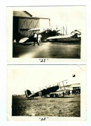 Two Photographs Of Bi - Planes August 1927 Dallas Texas Air Show