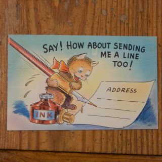 Vintage Comic Postcard Say How About Sending Me A Line Too