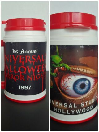 Vtg Universal Studios Hollywood 1st Annual Halloween Horror Nights 1997 Cup Mug