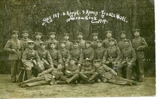 Wwi: German " Ersatz " Grauden Battalion Postcard Orig 1914 Rare Mpc176