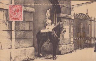 Trooper Household Cavalry Horse Guards Whitehall London Uk 1918 M.  & L.  Postcard
