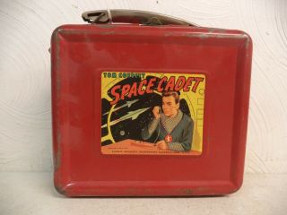 Vintage Tom Corbett Space Cadet Red Metal Lunchbox No Thermos