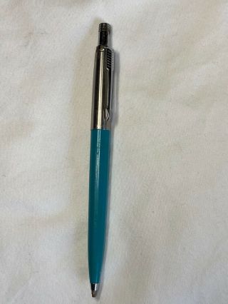 Vintage Parker Cartridge Pencil Made In U.  S.  A.  Brass Threads Turquoise