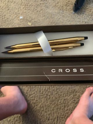 Vintage Cross 10k Gold Filled Pen & Pencil Set