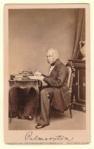 Henry John Temple,  3rd Viscount Palmerston - 1860 W.  Walker - Rare