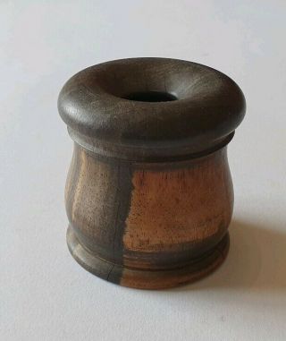 Lovely Rare Vintage/antique Wooden Screw Top Inkwell Desk/writing Collectable