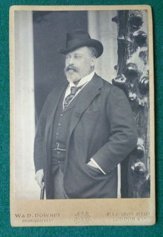 Antique Victorian Cabinet Photo King Edward Vii In Hat Son Of Queen Victoria