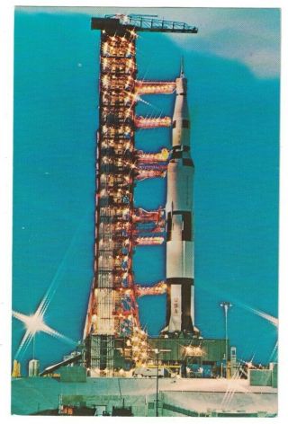 1960 - 1970 Nasa Apollo Saturn V On Launch Vehicle Kennedy Space Center Florida Pc