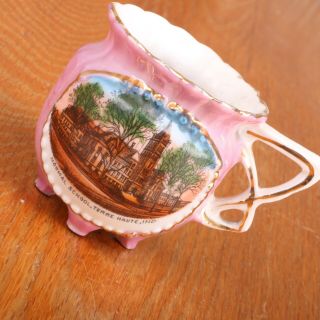 Terre Haute Indiana State Normal School Pink Creamer Pitcher 2
