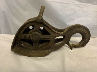 Vintage/ Antique Cast Iron Barn Pulley - No.  X553L - Patent 1918 3