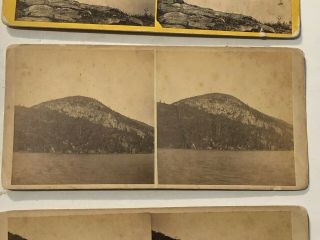 4 - 1890 - 1900 Stereoview Cards Lake George NY Landscapes Buck Mt. ,  Off Minnehaha 3