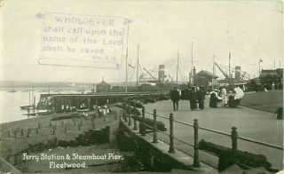 Pc Fleetwood Ferry Station Steamboat Pier Lancashire 1922