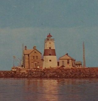Long Island Lighthouse Execution Rocks Port Washington Sands Point Postcard Vtg