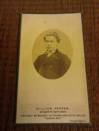 Victorian Carte De Viste William Pepper Victim Of Rising Sun Murder Trial 1882