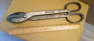 Vintage Huge Wiss 16a 16 " Tin Snips,  No.  6 - 1/2,  Inlaid Solid Steel,