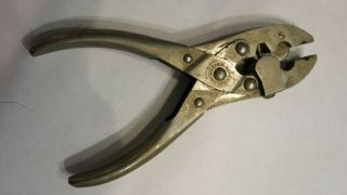 Vtg Sargent & Co 6 1/2 " Round Belt Pliers W/ Cutter & Punch For Treadle Machines