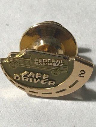 10k Yellow Gold Federal Express Safe Driver Fed - Ex 2 Year Service Pin 1.  7g G - 11
