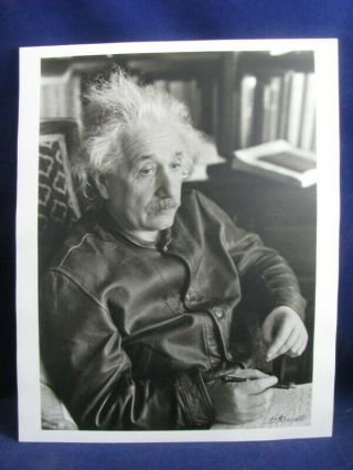 1938 Portrait Of Albert Einstein In Levi Leather Jacket By Lotte Jacobi - Signed