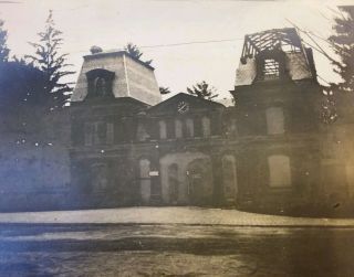 Vintage Old Photo Of Fire At Vassar College Entrance Ruins Poughkeepsie York