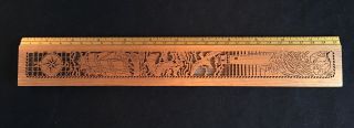 Vintage Lasercraft Solid American Walnut 12 " Wooden Ruler Made In U.  S.  A.