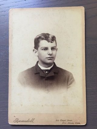 Cabinet Card Of Young Gentleman By Ramsdell Haven Photographer Connecticut