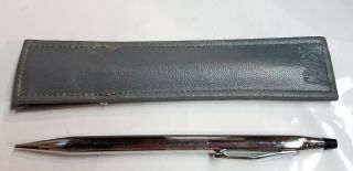 Cross Vintage Silver Tone Mechanical Pencil W/ Leather Pouch (418)