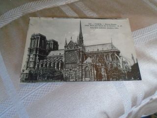 Notre Dame Cathedral Church Paris France Vintage View Postcard