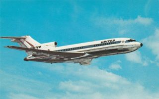 Boeing 727 Jet United Airlines Advertising Postcard