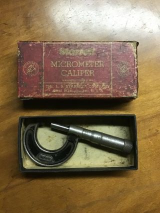 Vintage Starrett 436 - 1 Micrometer 0 - 1 " Inch 0.  001 "