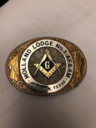Vintage 1988 218/500 Masonic Freemason Belt Buckle Mason 2