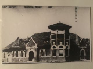 Terrell Texas T&p Rr Station Railroad Depot B&w Real Photo Postcard Rppc