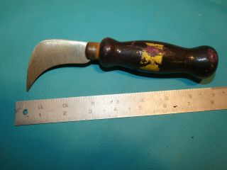LEATHERWORKING BARNSLEY HOOKED STEEL KNIFE SADDLERY VINTAGE SHOE VINTAGE 4