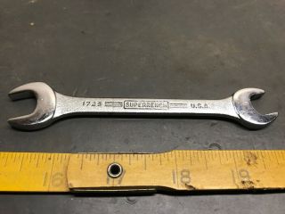 Vintage Williams Superrench 1725 1/2” X 7/16” Double Open Ended Wrench