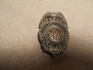 Fireman Moores Chapel North Carolina Vol.  Fire Dept.  Badge,  Clip On