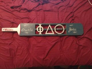 Vintage Phi Delta Theta Fraternity Paddle 1962 Williams College