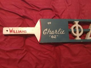 VINTAGE PHI DELTA THETA FRATERNITY PADDLE 1962 Williams College 5
